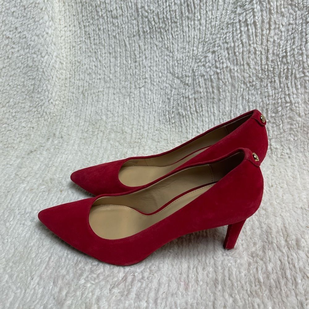 Michael Michael Kors leather suede slip on heels pointed toe SZ8.5M